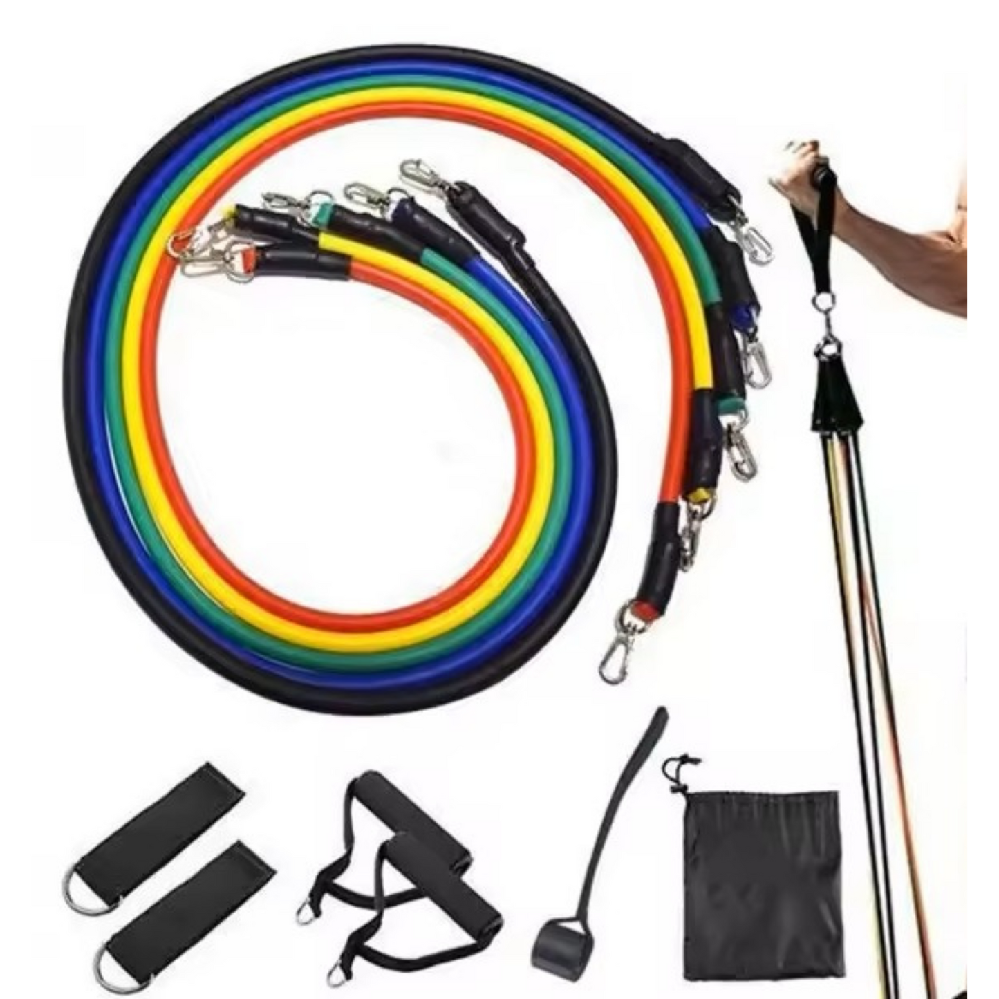 11 PCS Fitness Resistance Bands Workout Kit