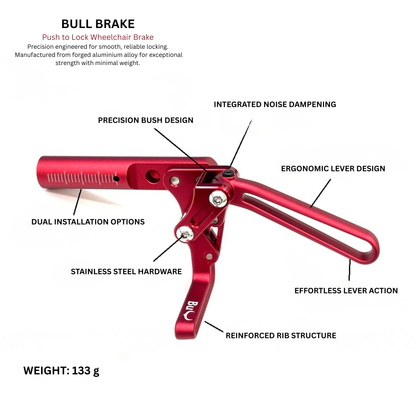 Bull Brake Push-to-Lock Wheelchair Brake (Pair)
