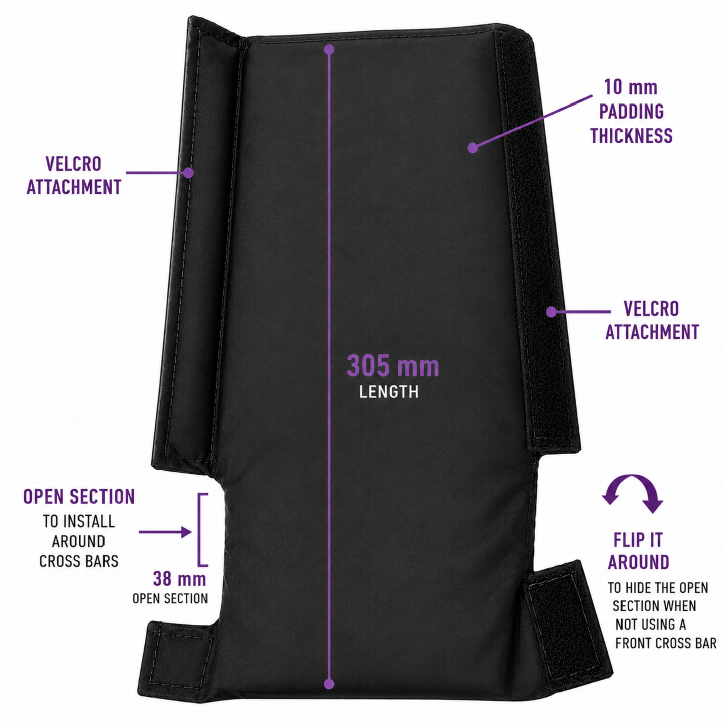 Wheelchair Front Tube Impact Guard - 12"