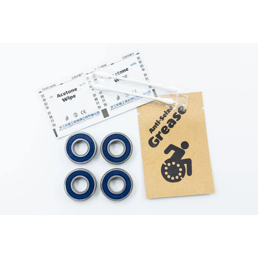 Rear & Fork Wheelchair Bearings (R8-2RS) – ABEC-5 ½″ × 1 ⅛″ × 0.3125″ (4-Pack)