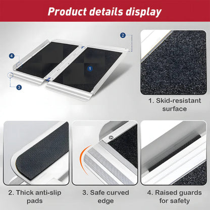 Heeve Aluminium Single-Fold Premium Wheelchair Ramp with Carry Bag