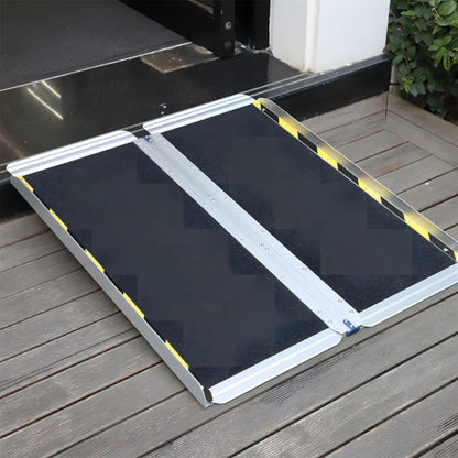 Portable Ramp Hand Carry Heeve Aluminium Single-Fold Premium Wheelchair Ramp with Carry Bag ...